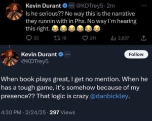 Durant deletes concerning tweets responding to his effect on Booker – Burn City Sports