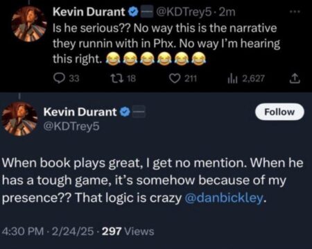 Durant deletes concerning tweets responding to his effect on Booker – Burn City Sports